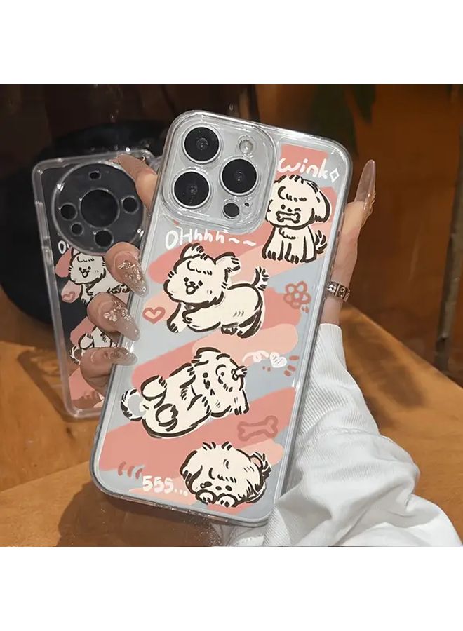 غطاء هاتف iPhone 13 شفاف ومقاوم للصدمات بتصميم كلب لطيف وغطاء واقي - Image 2